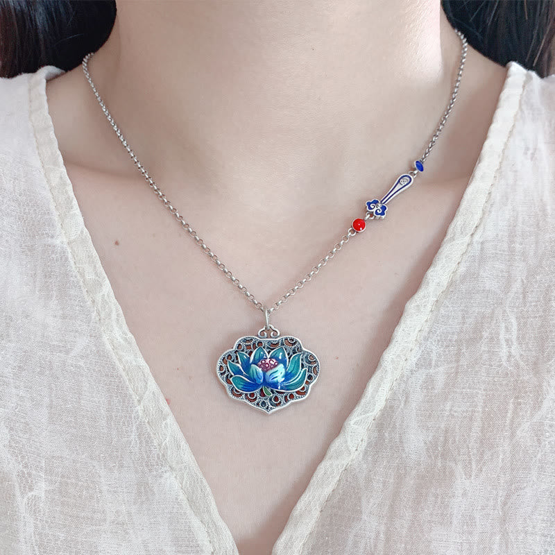 Lotus Auspicious Cloud New Beginning Necklace Pendant Ring (Extra 30% Off | USE CODE: FS30)