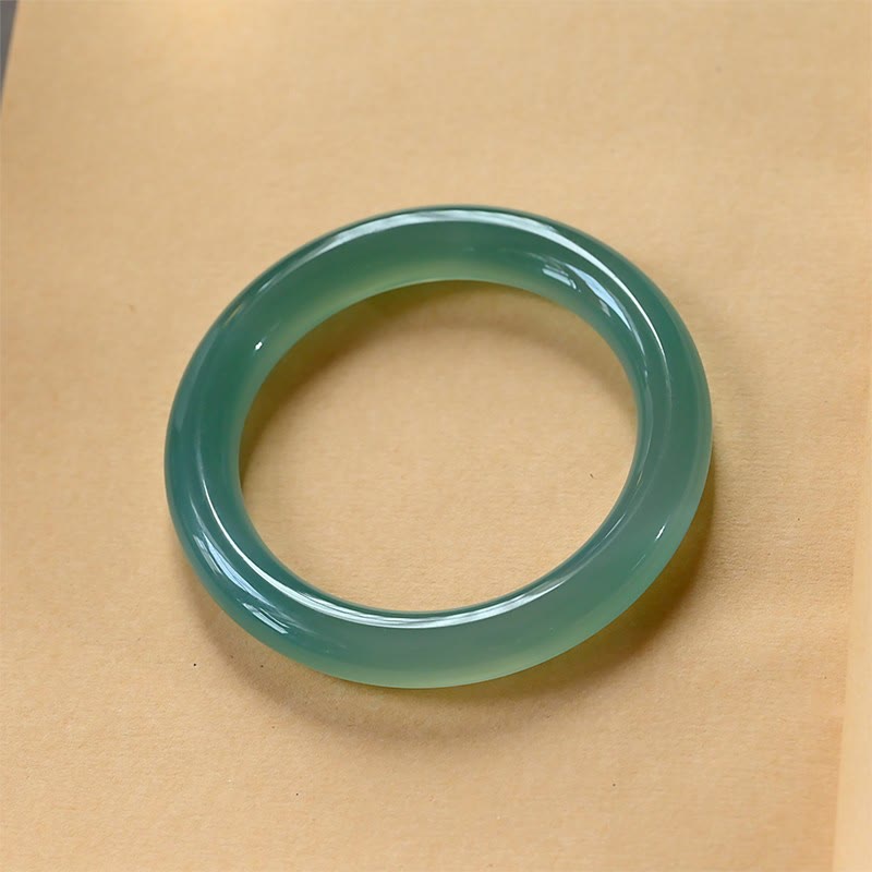 Natural Green Chalcedony Strength Bangle Bracelet