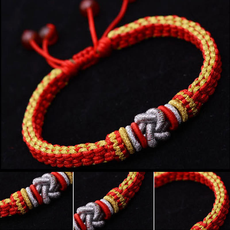 Handmade Colorful Rope Endless Knot Adjustable Couple Bracelet
