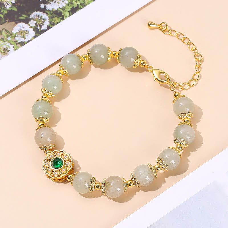 Natural Jade Prosperity Bead Chain Bracelet