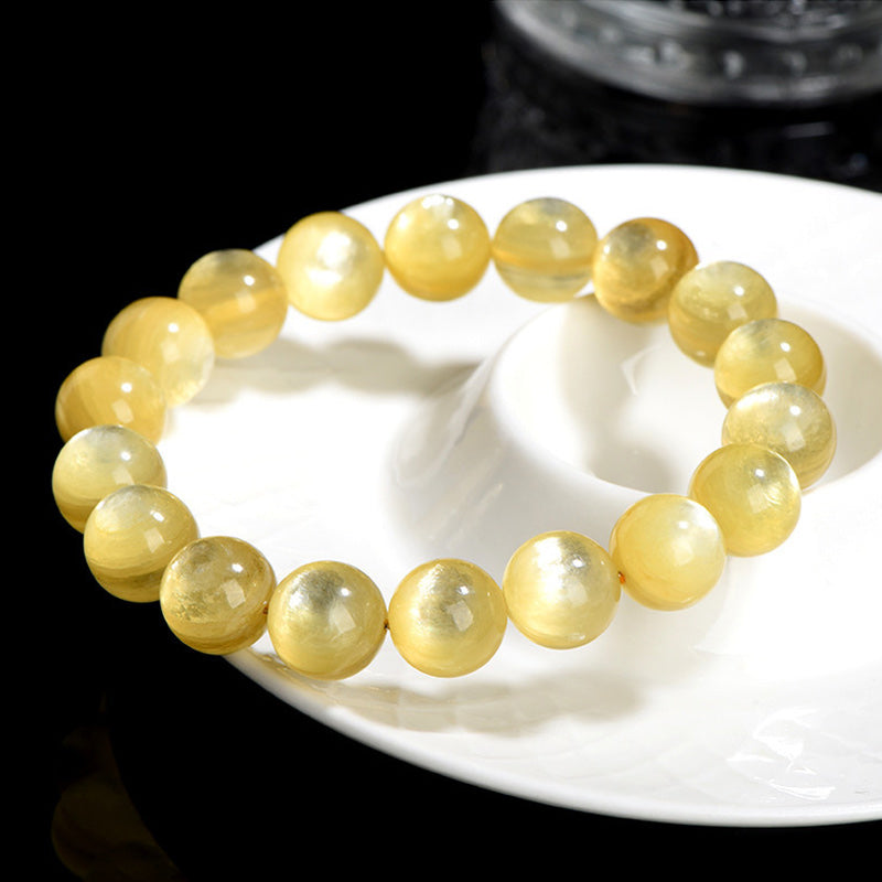 Natural Golden Lepidolite Protection Prosperity Bracelet