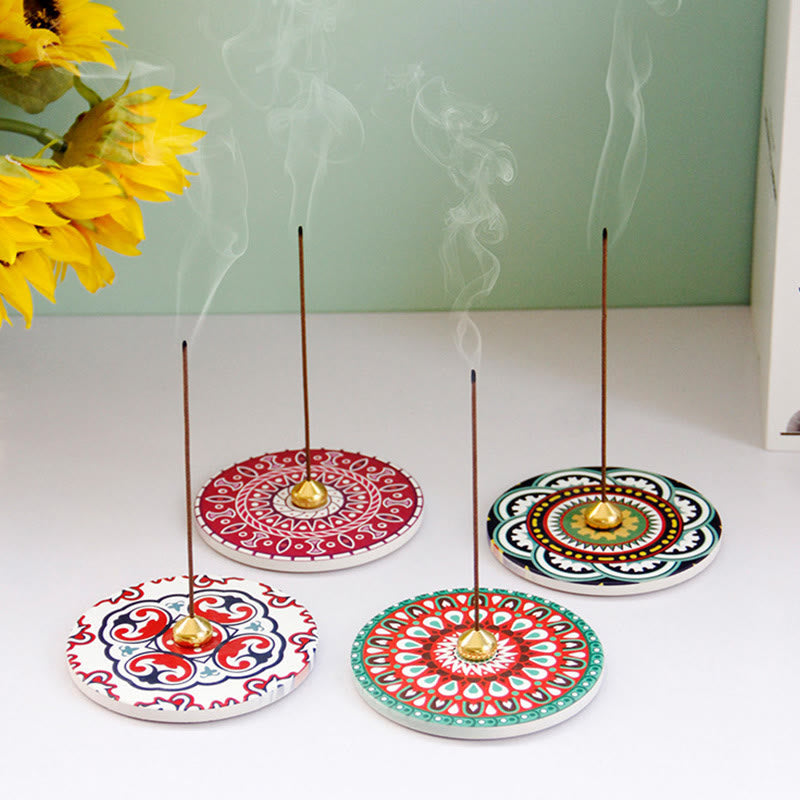 Handcrafted Colorful Pattern Ceramic Blessing Stick Incense Burner