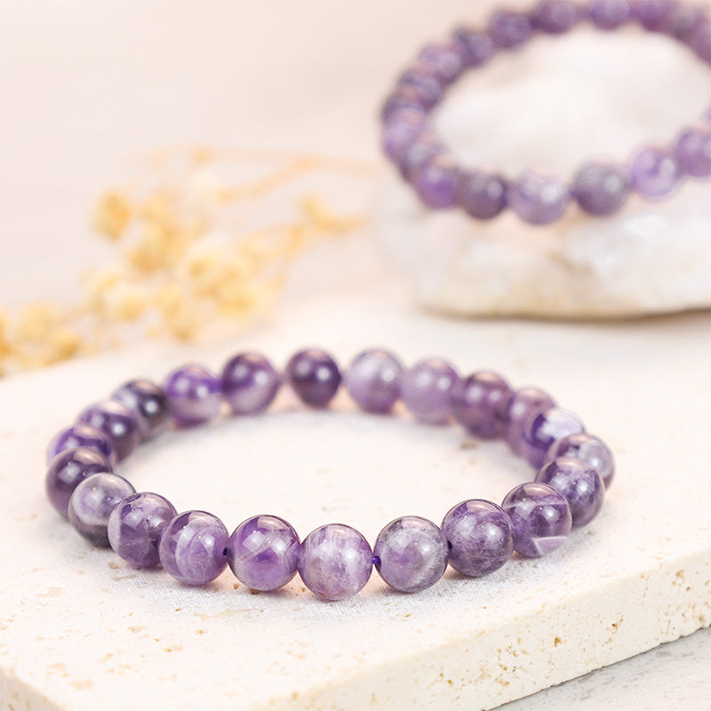 Natural Amethyst Beaded Energy Anchor Bracelet