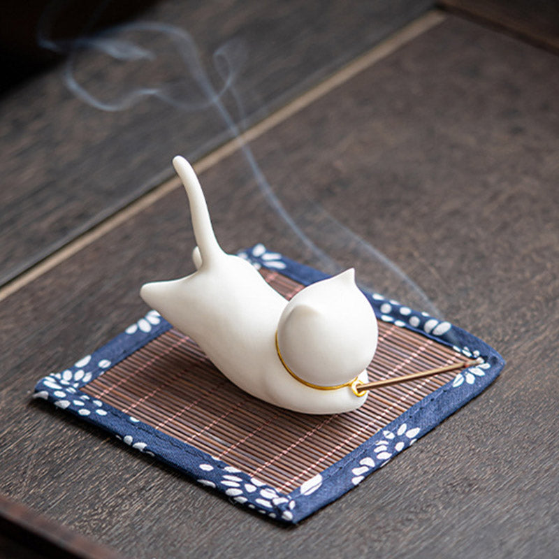 Handcrafted Ceramic Animal Figurine Incense Burner and Desktop Decoration