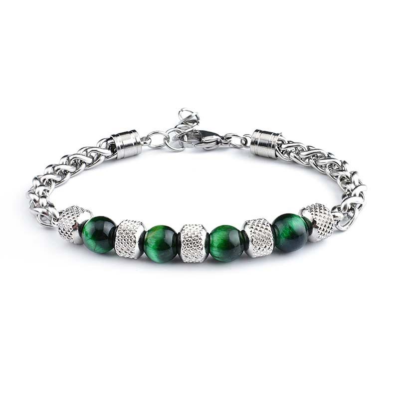 Black Onyx Tiger Eye Bead Courage Bracelet