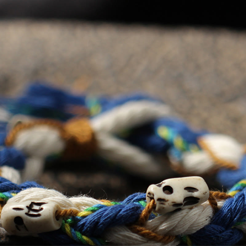 Tibetan Zakiram Goddess of Wealth Bead Engraved Handmade Luck Bracelet