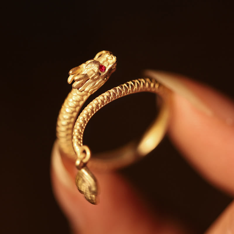 Vintage Sterling Silver Adjustable Dragon Motif Statement Ring