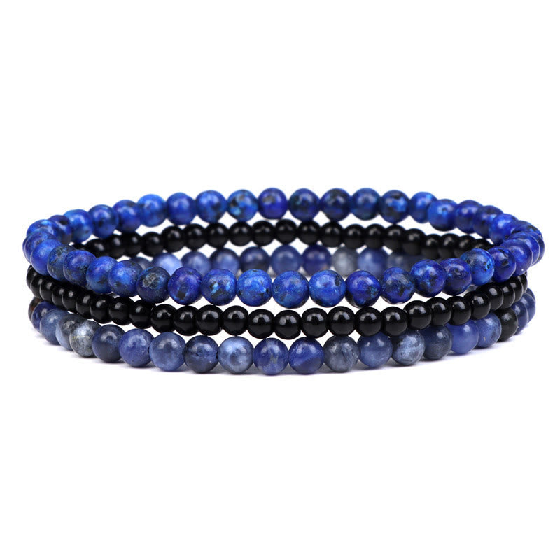 3Pcs Natural Crystal Stone Inner Peace Spiritual Bracelet