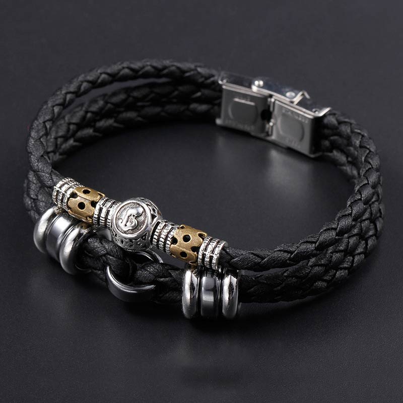 Hematite Grounding Bead Bracelet with 12 Zodiac Constellation Charms
