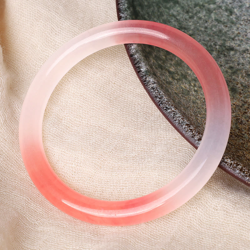 Pink Golden Silk Jade Wealth Bracelet Bangle