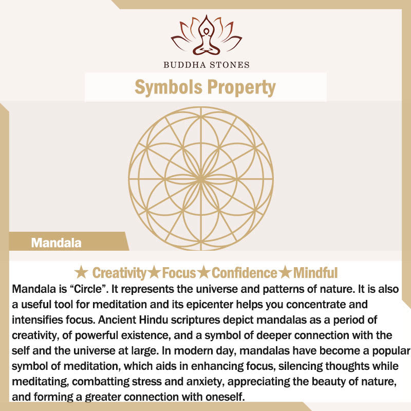 Mandala Pattern Geometric Creativity Pendant Necklace with Colorful Beads