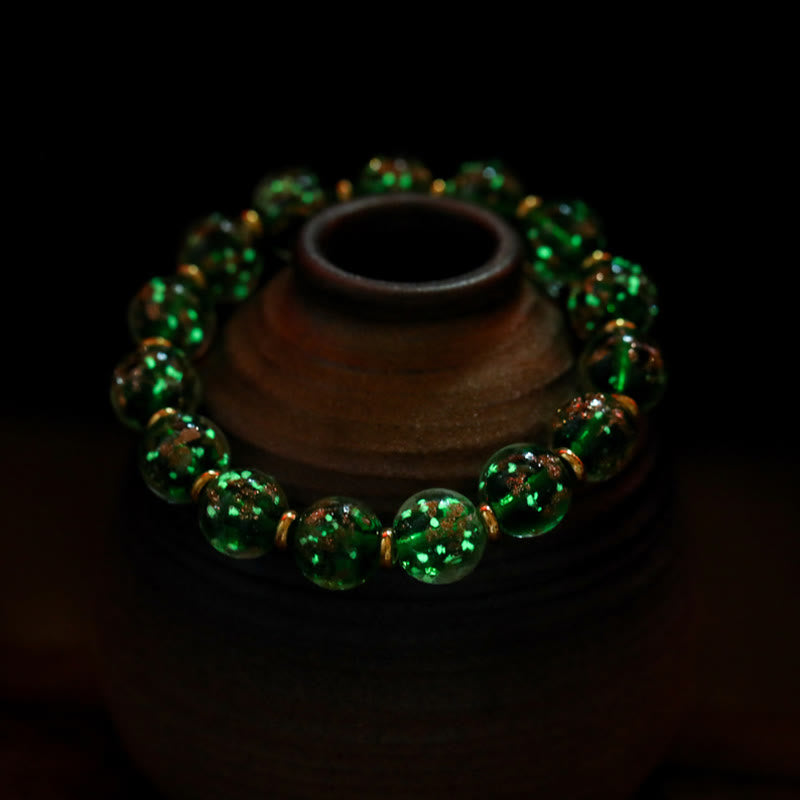 Handmade Luminous Liuli Glass Pixiu Gold Swallowing Beast Success Bracelet