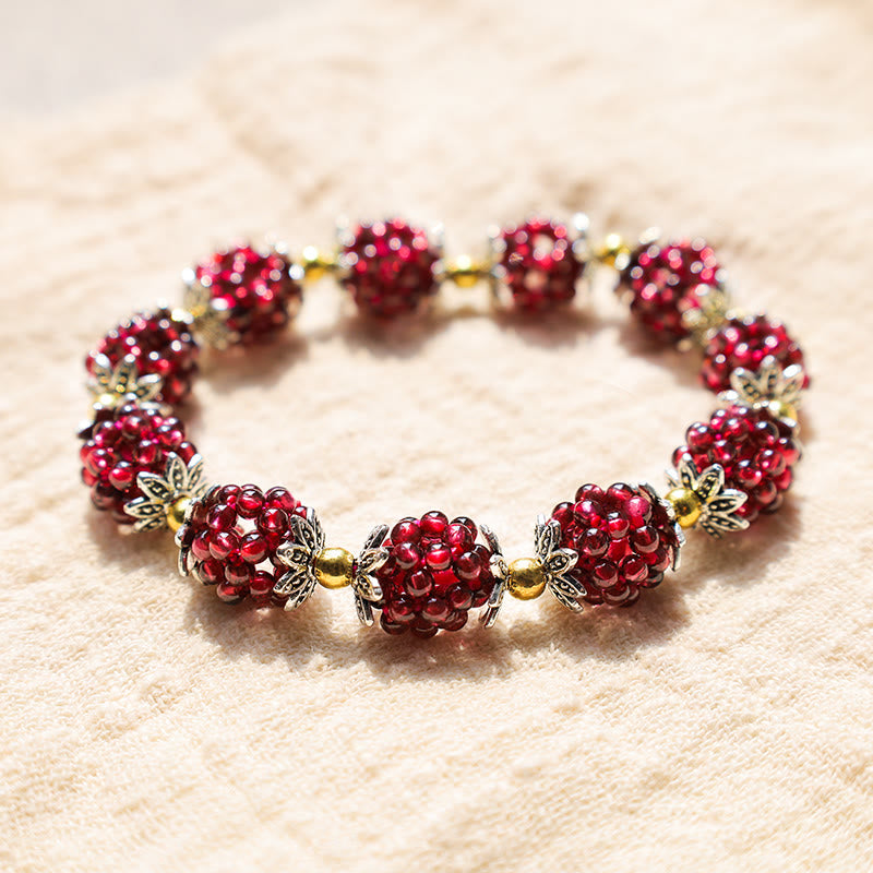 "All the best for Vitality and Passion" Garnet Bracelet Includes Gift Message Card