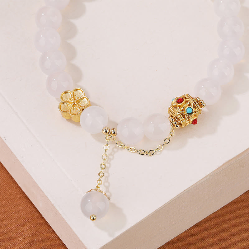 Natural Agate and Copper Peach Blossom Self-Acceptance Bracelet