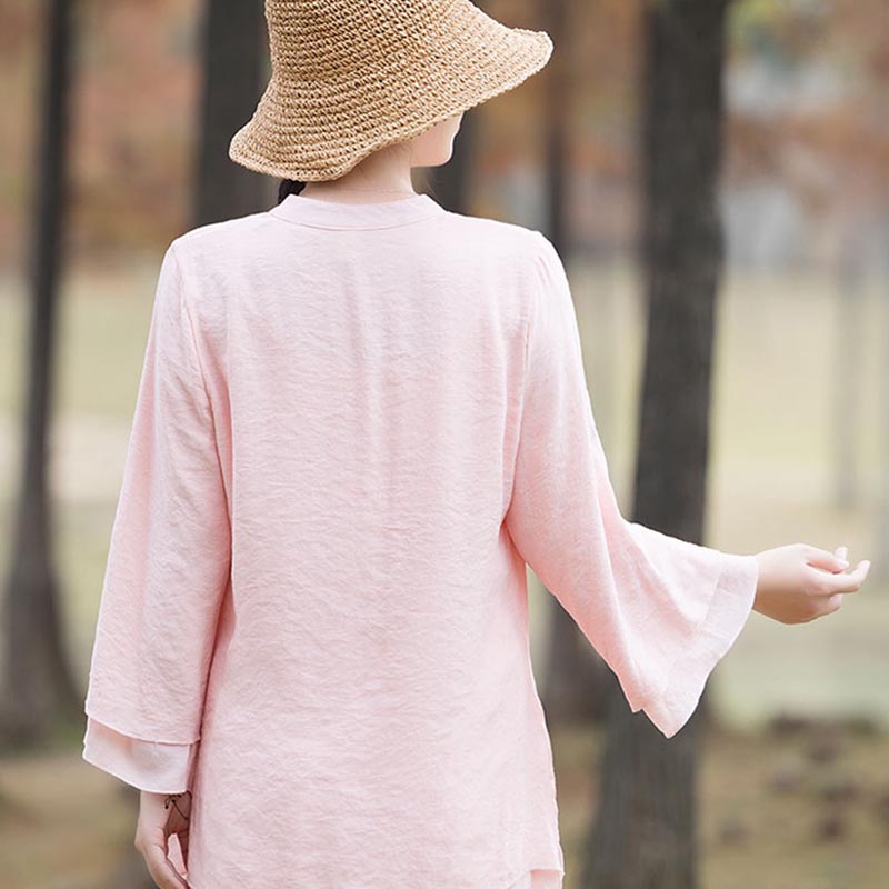 Handcrafted Cotton Linen Relaxed Meditation Tai Chi Two-Piece Set
