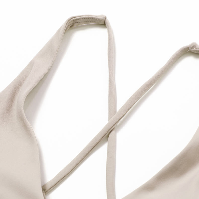 Gym Sports Yoga Backless Bra Crop Tank Top Breathable Shorts
