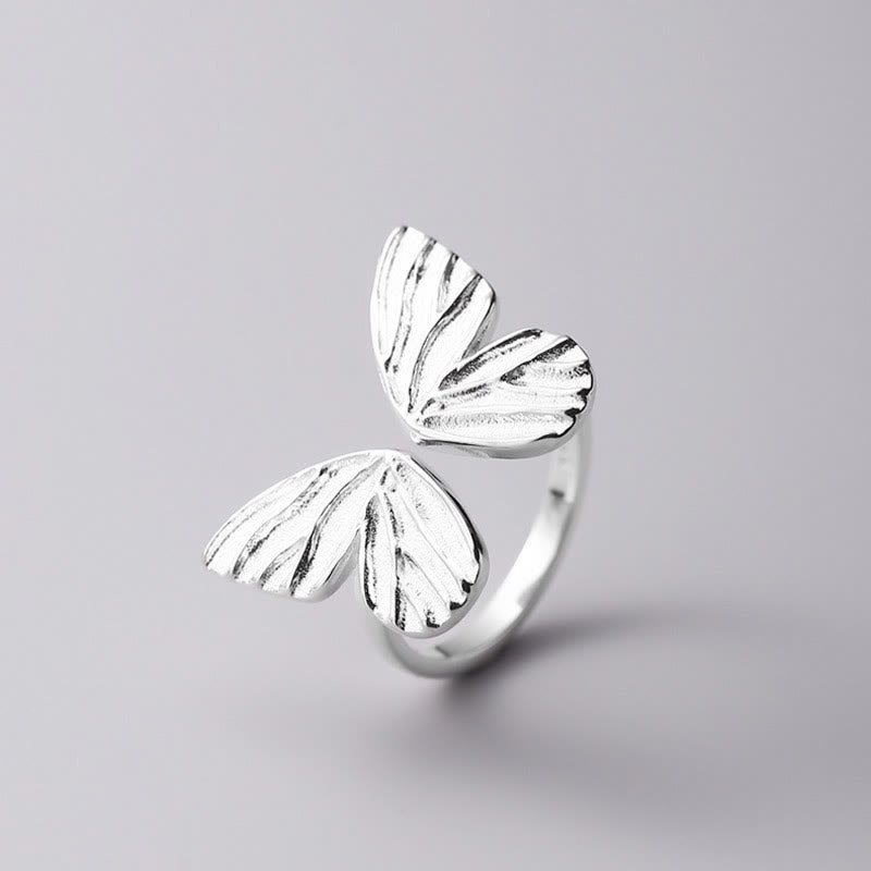 925 Sterling Silver Butterfly Love Freedom Ring