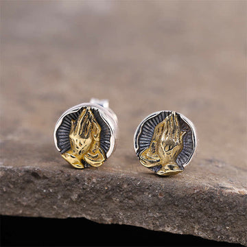 925 Sterling Silver Namaste Equality Stud Earrings