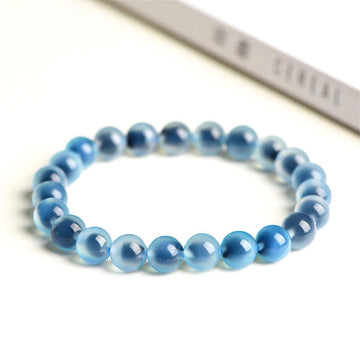 Natural Polished Candy Agate Round Bead Energy Bracelet