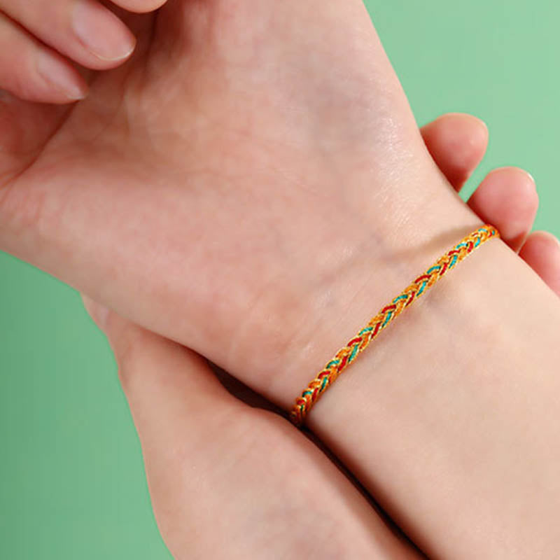 Handmade Multicolored Dragon Scale Pattern Braided String Bracelet