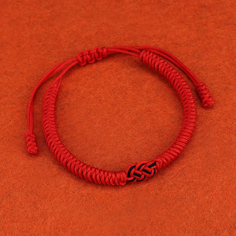 Handmade Tibetan Endless Knot Red String Bracelet Set for Couples, 2Pcs