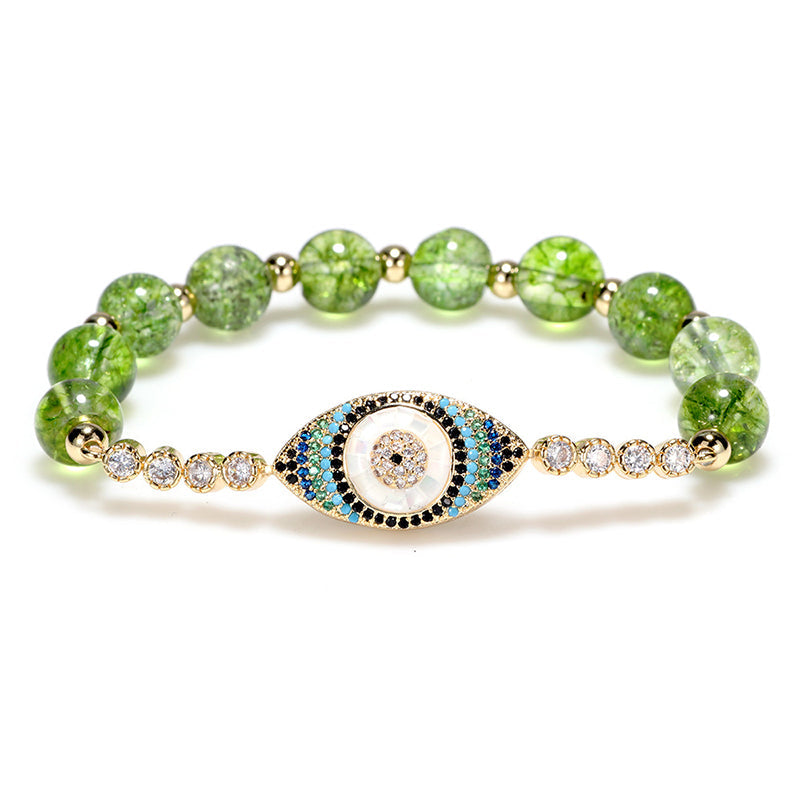 Natural Peridot Evil Eye Abundance Bracelet