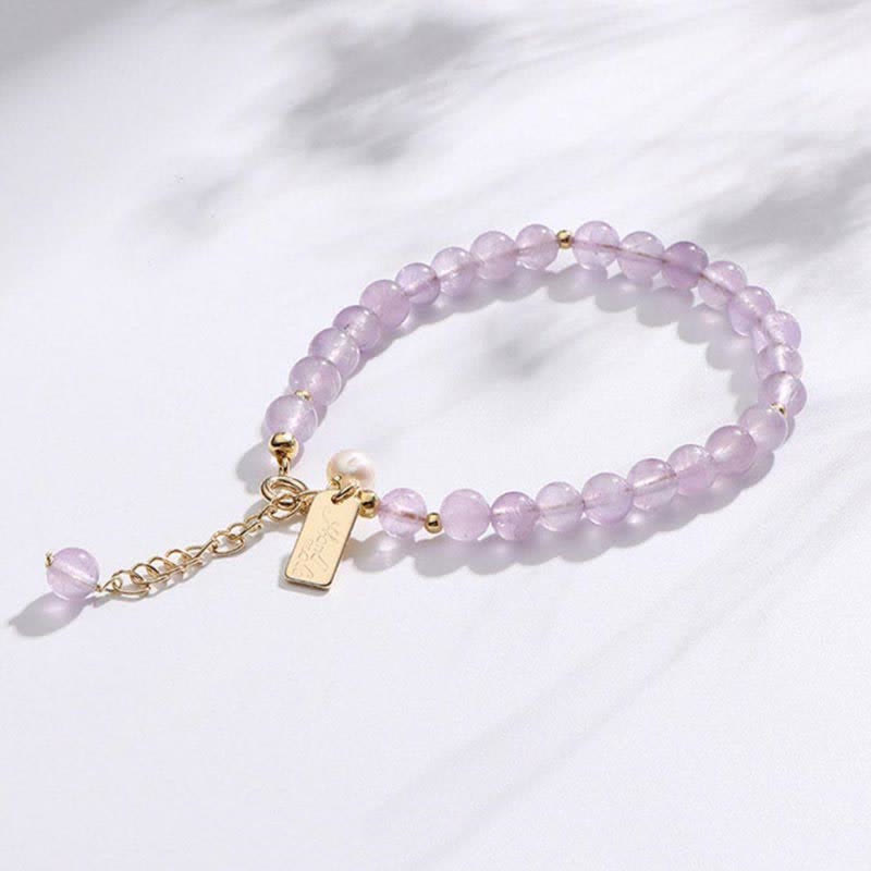 Natural Amethyst Crystal Gemstone Beaded Bracelet for Inner Peace