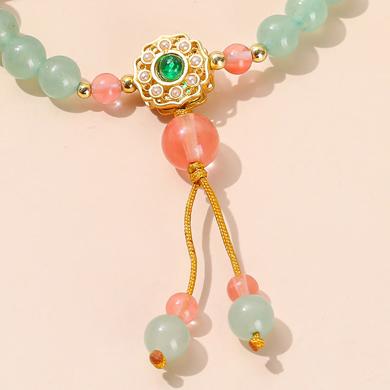 Green Aventurine Luck Bead Tassel Bracelet