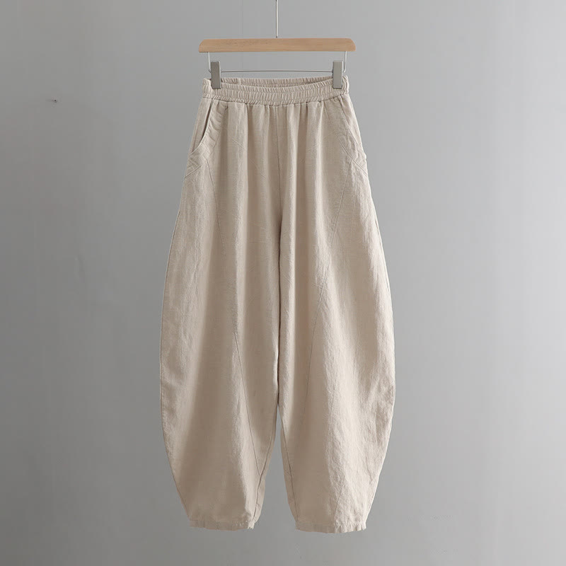 Solid Color Loose Yoga Harem Pants With Pockets