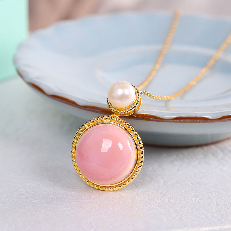 925 Sterling Silver Queen Conch Shell Pearl Luck Blessing Earrings Necklace Pendant Jewelry Set