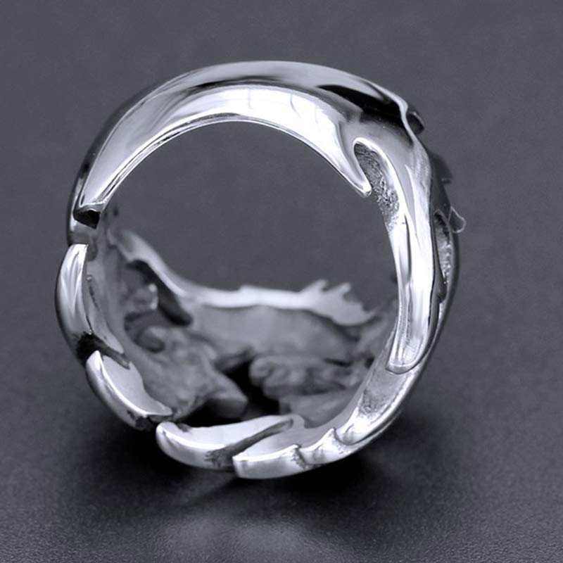 Intricate Dragon Pattern Adjustable Alloy Statement Ring for Men and Women