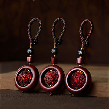 Tibetan Small Leaf Red Sandalwood Ebony Luck Protection Rotation Decoration