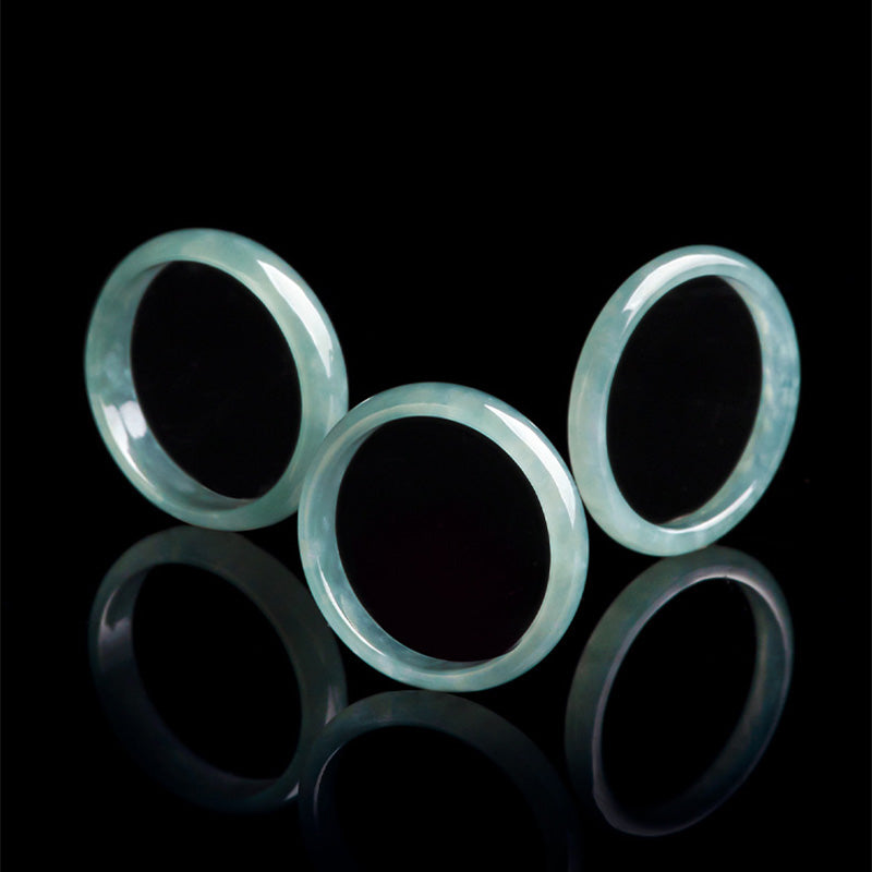 Hand-Polished Natural Jade Minimalist Band Ring