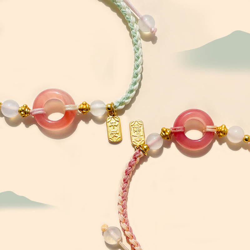Peace And Joy Agate Peace Buckle Auspicious Handmade Braided Bracelet