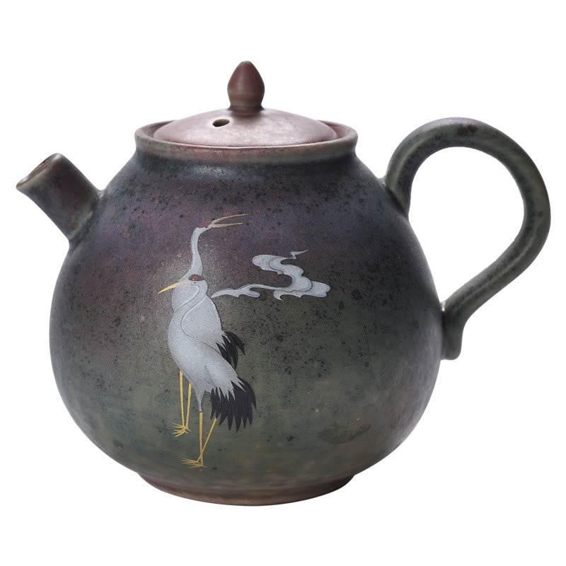 White Crane Cloud Chinese Gongfu Tea Ceramic Kung Fu Teapot