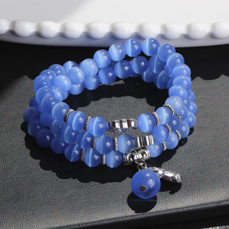Cat Eye PiXiu Support Triple Wrap Bracelet