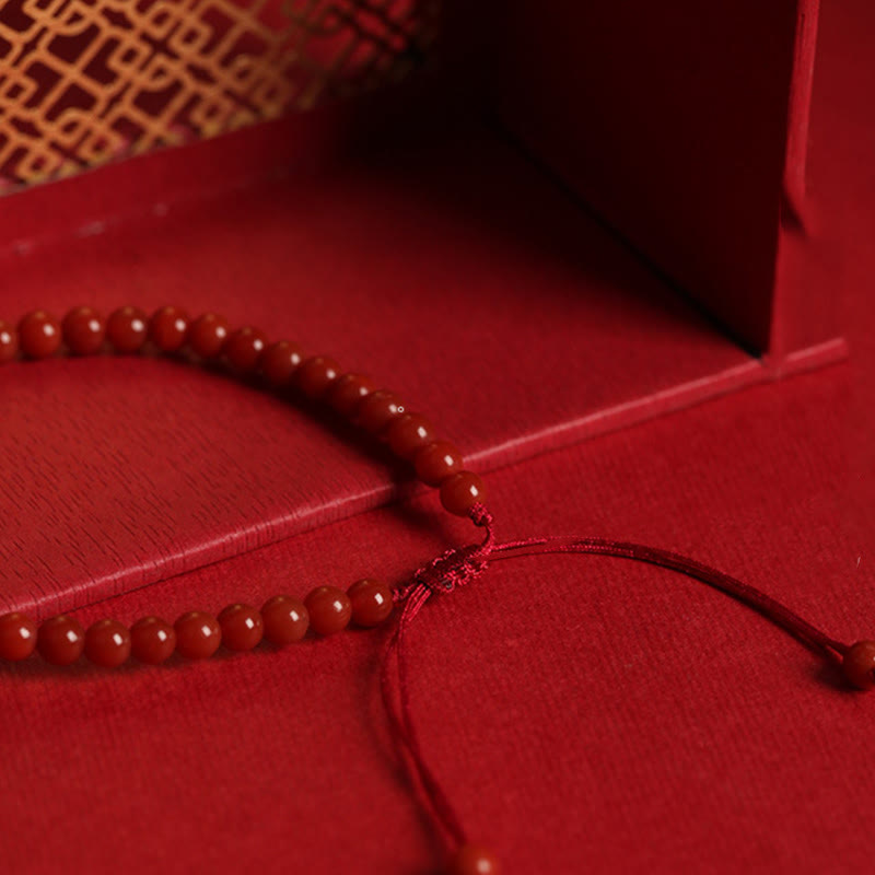 Natural Red Agate Hetian Jade Double Peace Buckle Confidence Bracelet