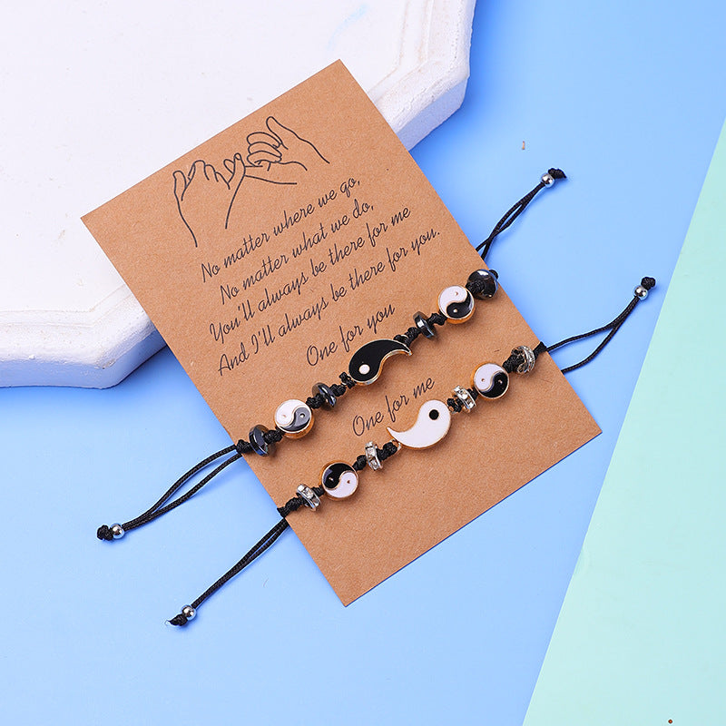 Grounding Hematite Yin Yang Couple Bracelet Set - 2 Pieces