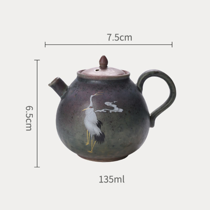 White Crane Cloud Chinese Gongfu Tea Ceramic Kung Fu Teapot