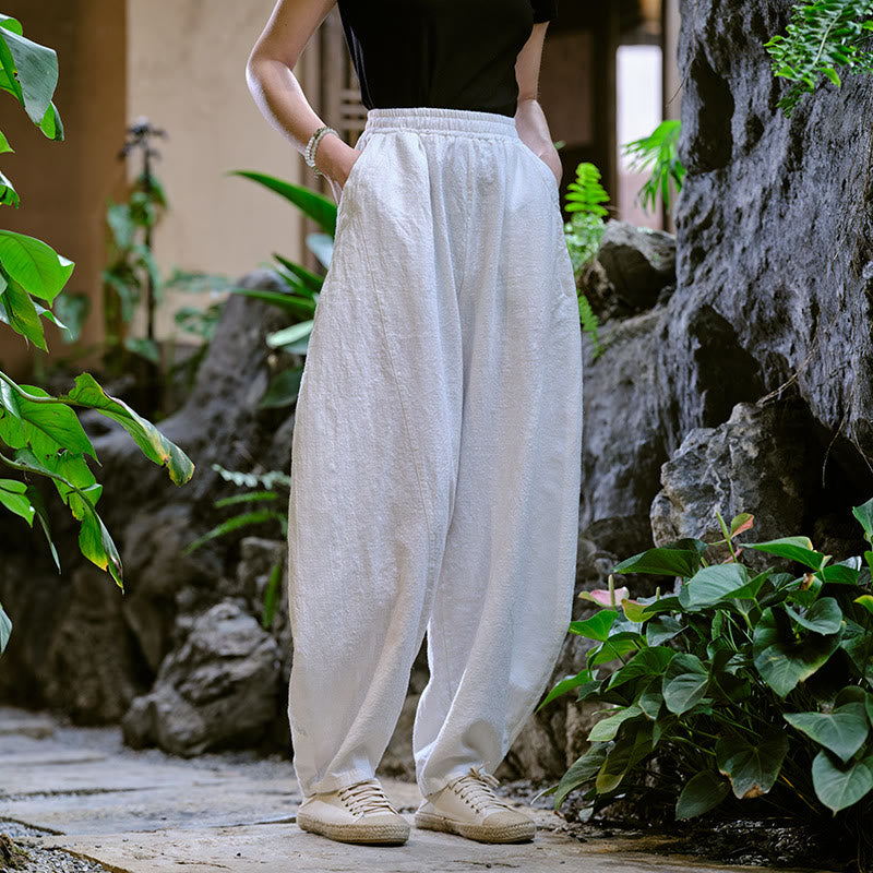 Solid Color Loose Yoga Harem Pants With Pockets