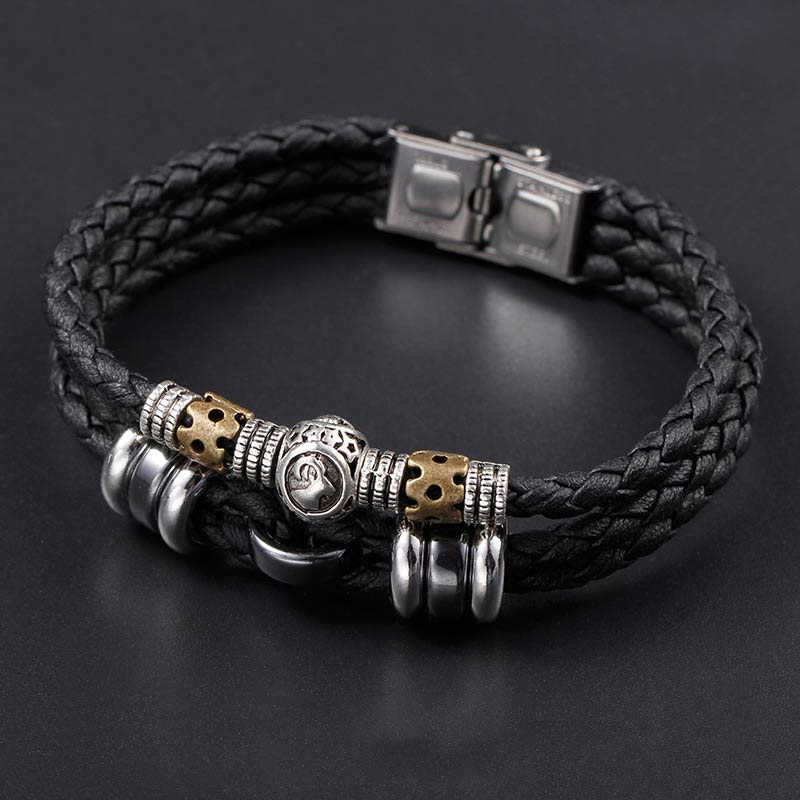 Hematite Grounding Bead Bracelet with 12 Zodiac Constellation Charms