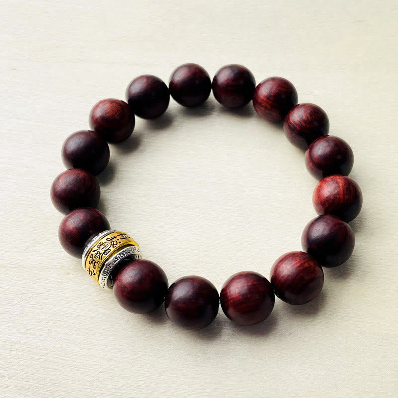 Small Leaf Red Sandalwood Amulet Protection Bracelet