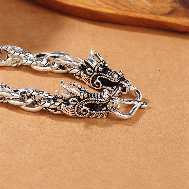 925 Sterling Silver Dragon Luck Protection Bracelet