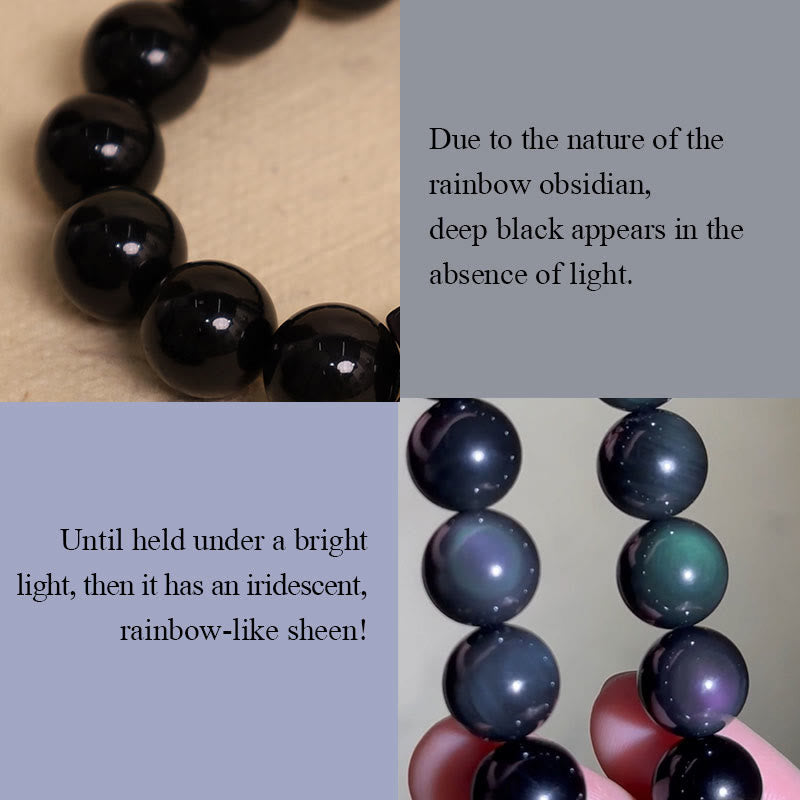 Natural Rainbow Obsidian Positive Transformation Bracelet