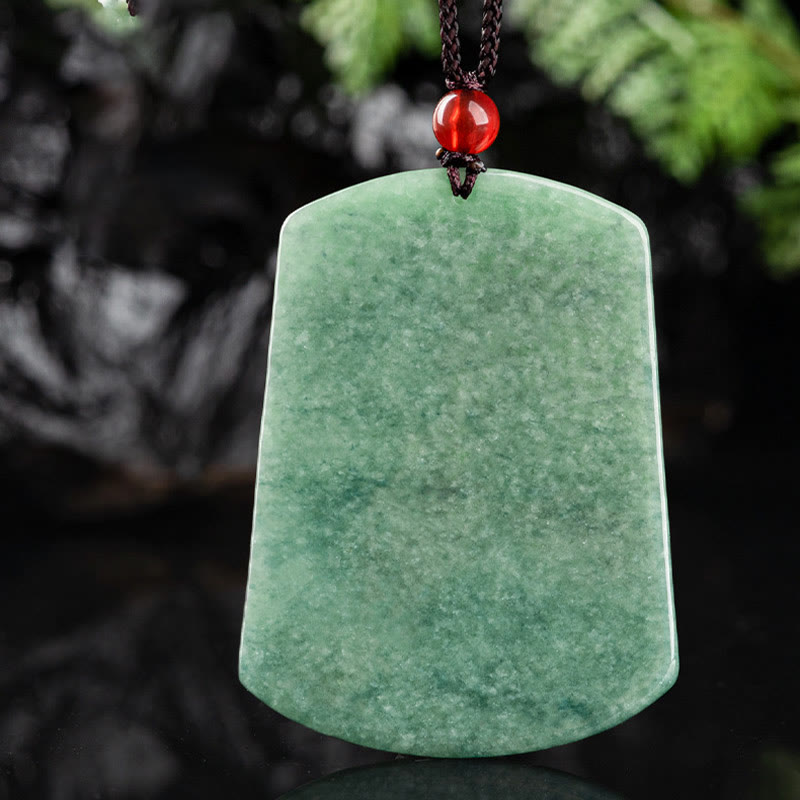 Natural Jade Chinese Zodiac Dragon Sea Luck String Necklace Pendant