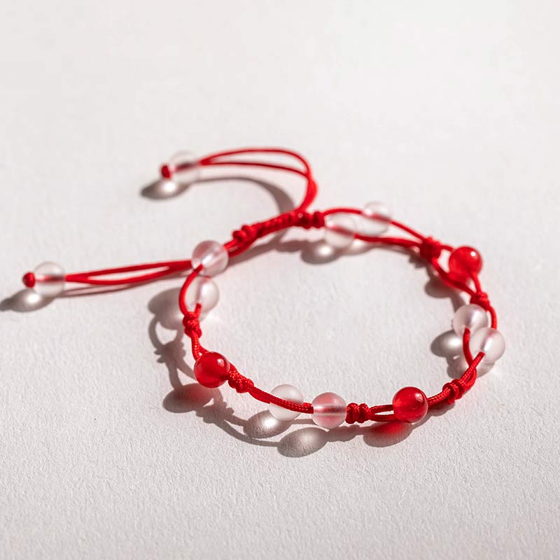 Handmade Natural Gemstone & Sandalwood Beaded String Bracelet