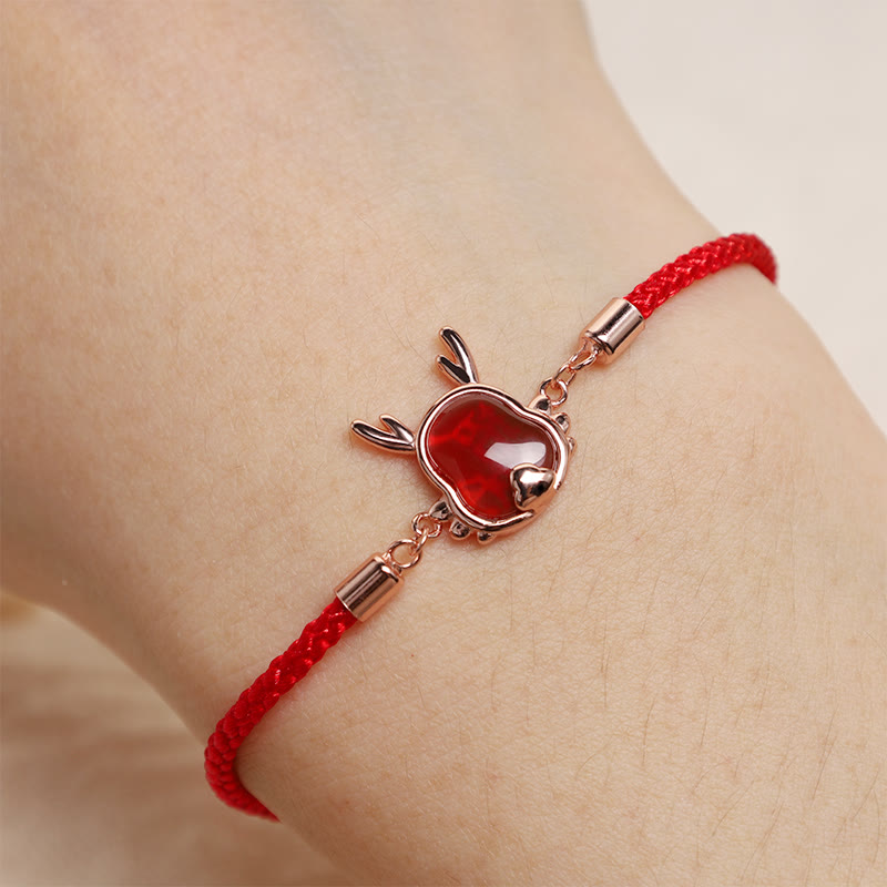 ❗❗❗A Flash Sale- 925 Sterling Silver Year of the Dragon Natural Red Agate Dragon Attract Fortune Fu Character Strength Bracelet Necklace Pendant Earrings
