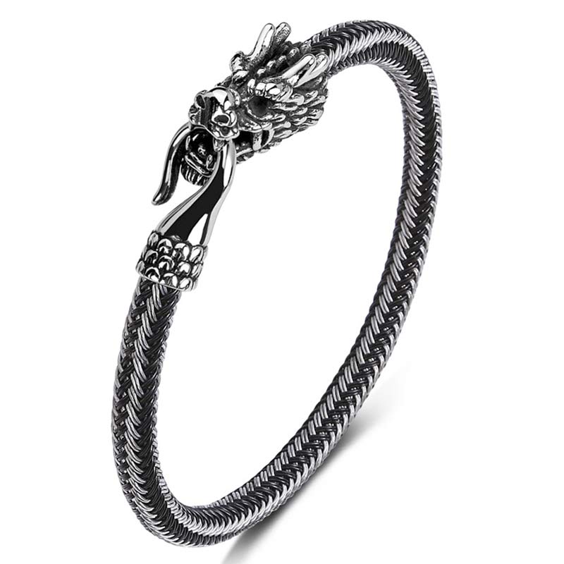 Dragon Titanium Steel Protection Luck Bracelet