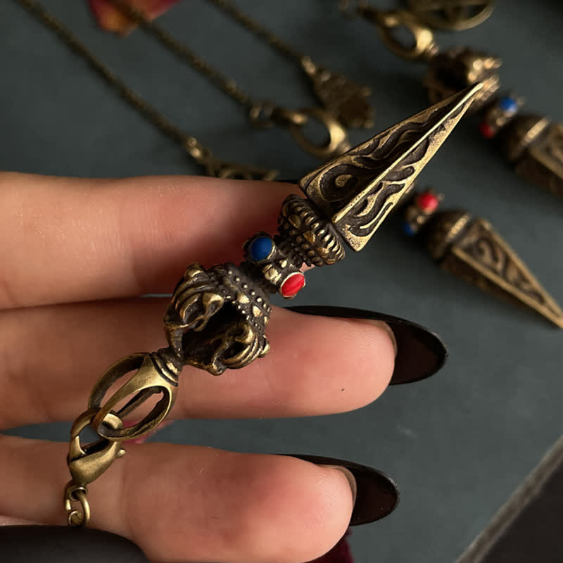 Pentagram Eye of God Feather Hamsa Copper Healing Necklace Pendant Pendulum