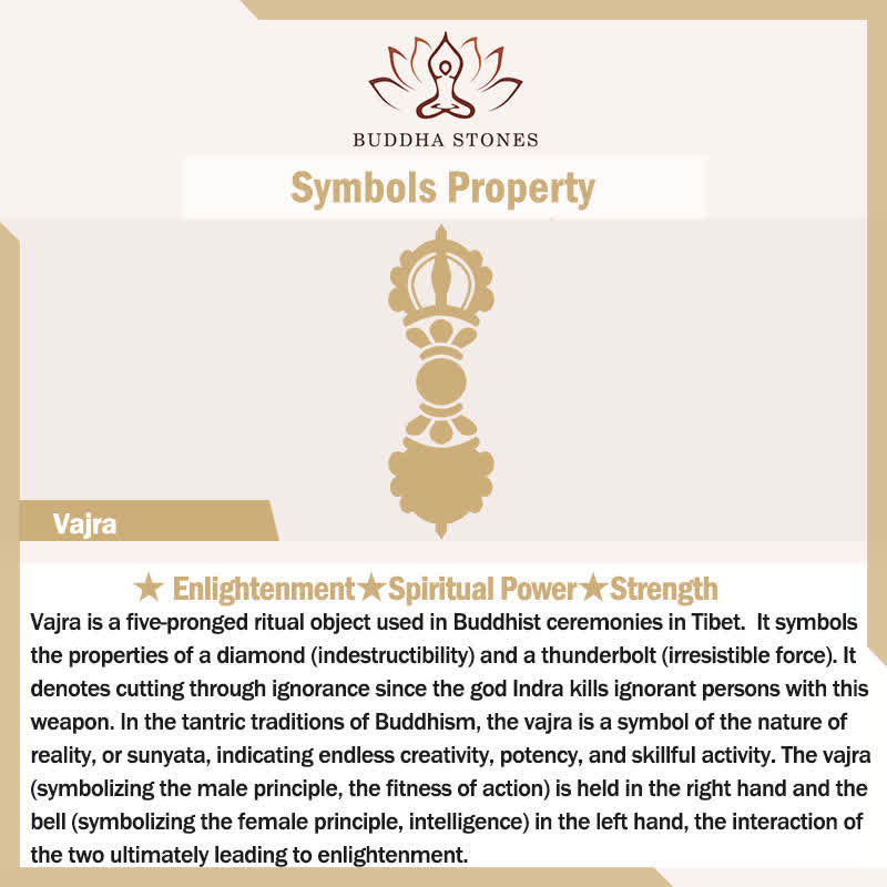 Natural Gemstone Beaded Bracelet with Copper Vajra Dorje Charm